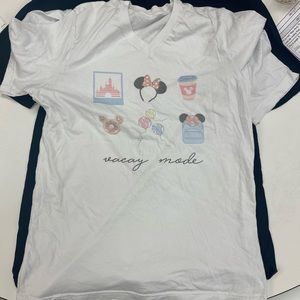 White Disney v-neck shirt. Size L. Worn once